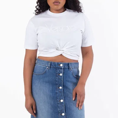 Versace 1978 Re-edition Logo Safety Pin T-shirt In White