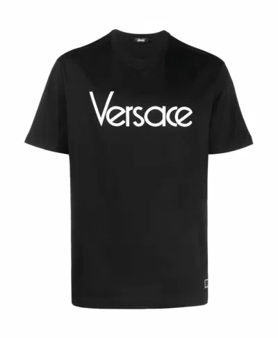 Pre-owned Versace 1978 Re-edition Men's Black Cotton T-shirt