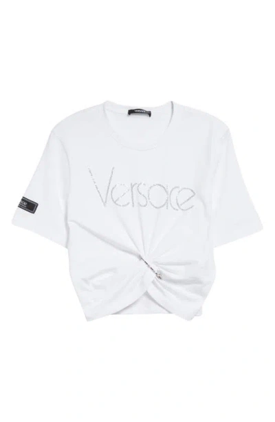 Versace Crystal 1978 Re-edition Logo T-shirt In White