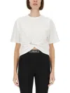 Versace Logo And Safety Pin Cotton T-shirt In White