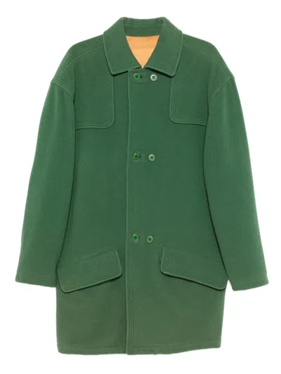 Pre-owned Versace 1980s Buttoned Pocket Coat In Green