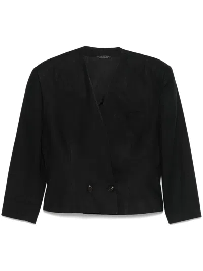 Pre-owned Versace 1980s Cropped Jacket In Black