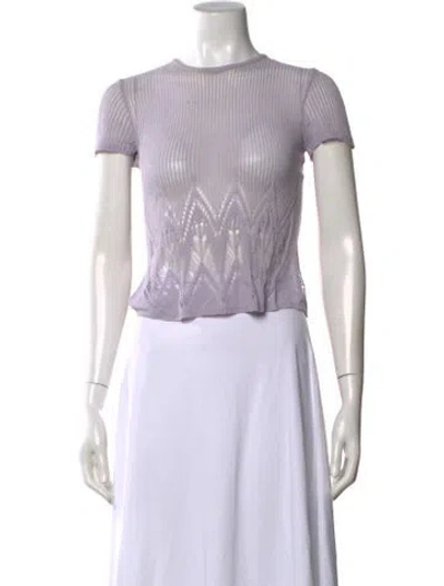 Pre-owned Versace 1990's Striped Top In Purple