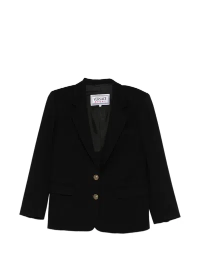 Pre-owned Versace 1990s Button Blazer In Black