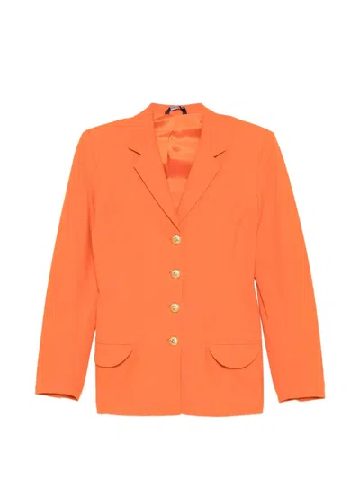 Pre-owned Versace 1990s Button Jacket In Orange