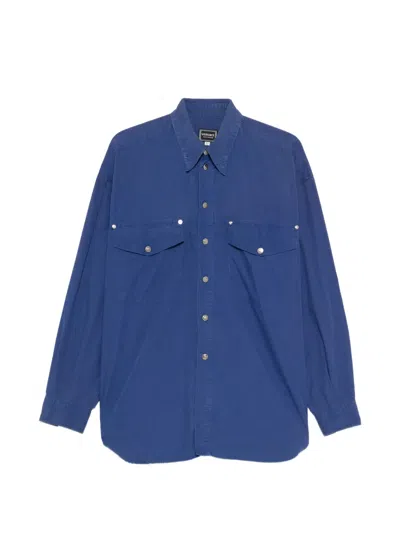 Pre-owned Versace 1990s Button Shirt In Blue