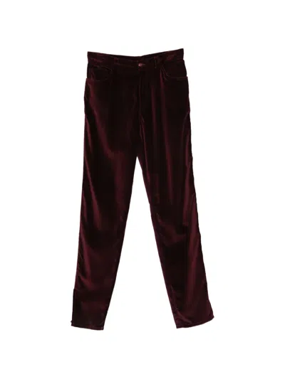 Pre-owned Versace 1990s Corduroy Straight-leg Trousers In Red
