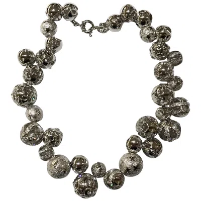 Pre-owned Versace 1990s Gianni  Ball Necklace With Cutout Detailing In Black