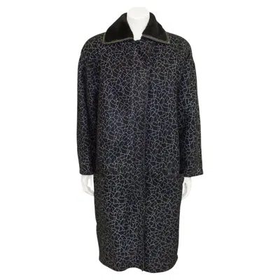 Pre-owned Versace 1990s Gianni  Black And White Shearling Coat
