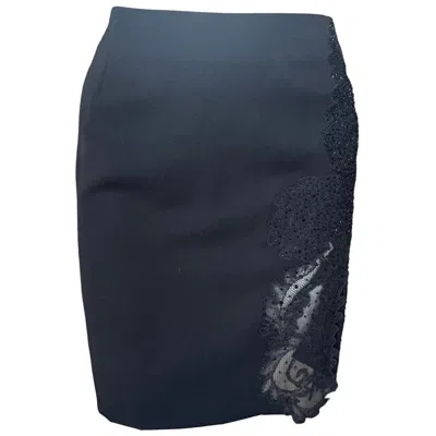 Pre-owned Versace 1990s Gianni  Black Applique Mini Skirt