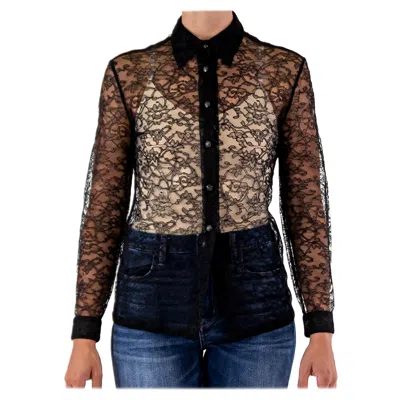 Pre-owned Versace 1990s Gianni  Black Lace Blouse