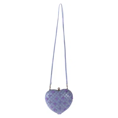 Pre-owned Versace 1990s Gianni  Couture Lavender Heart Shape Crossbody & Evening Clutch In Purple