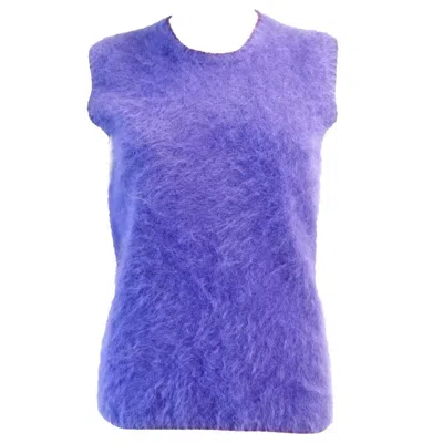 Pre-owned Versace 1990s Gianni  Couture Purple Angora Sweater