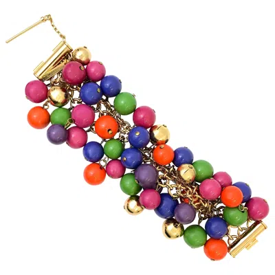 Pre-owned Versace 1990s Gianni  Multicoloured Beaded Bracelet In Multiple