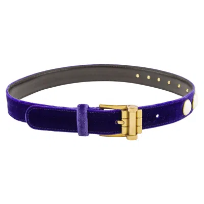 Pre-owned Versace 1990s Gianni  Purple Velvet And Pearl Belt