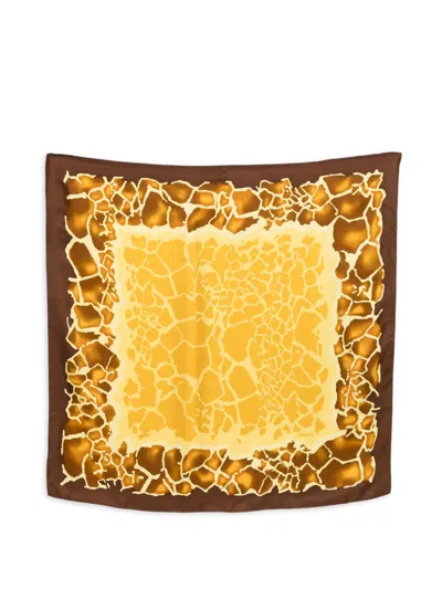 Pre-owned Versace 1990s Graphic Scarf In Brown