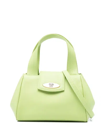 Pre-owned Versace 1990s Leather Tote Bag In Green
