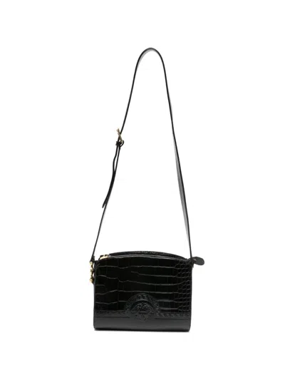 Pre-owned Versace 1990s Medusa Head Shoulder Bag In Black