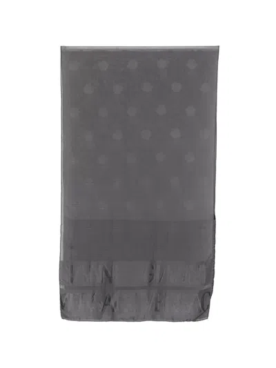 Pre-owned Versace 1990s Medusa Jacquard Scarf In Gray