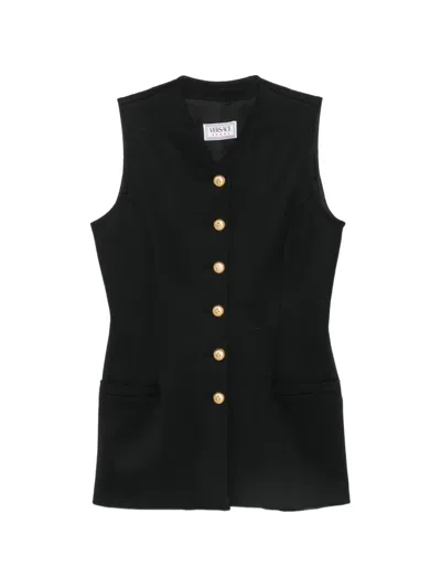 Pre-owned Versace 1990s Medusa-button Waistcoat In Black