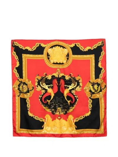 Pre-owned Versace 1990s Nautical Scarf In Red
