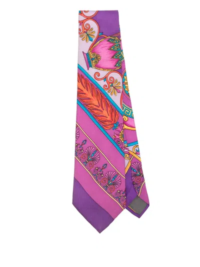Pre-owned Versace 1990s Silk Tie In Purple