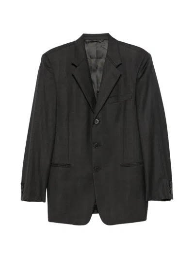 Pre-owned Versace 1990s Single-breasted Jacket In Grey