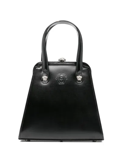 Pre-owned Versace 1990s Top-handle Logo Tote Bag In Black