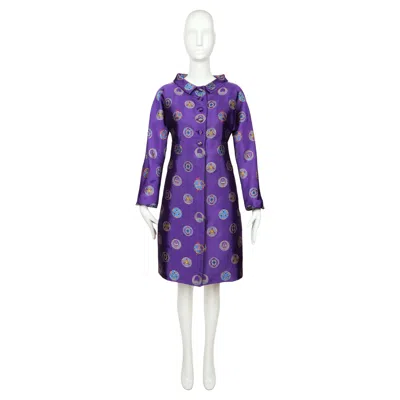 Pre-owned Versace 1998 Atelier  Haute Couture Silk Runway Coat In Purple