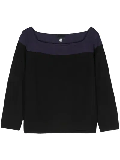 Pre-owned Versace 2000s Colour-block Jumper In Black