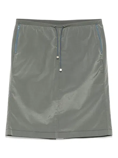 Pre-owned Versace 2000s Drawstring Mini Skirt In 灰色