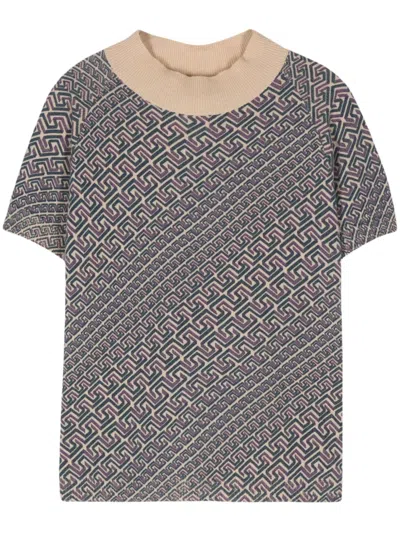Pre-owned Versace 2000s Greca-print Jumper In Neutrals