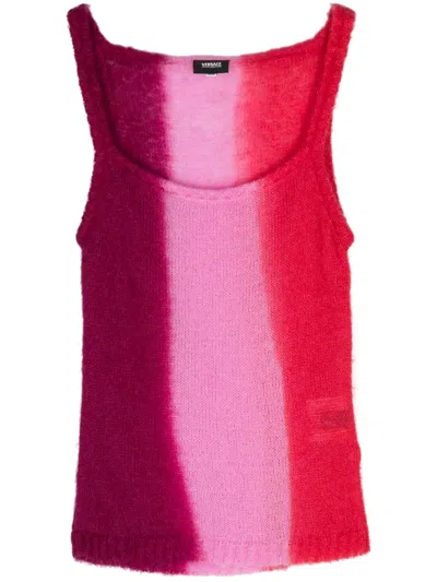Pre-owned Versace 2000s Knitted Top In Pink