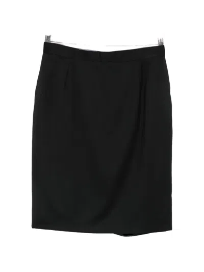 Pre-owned Versace 2000s Medusa-head-button Skirt In Black