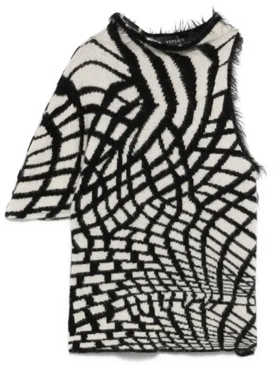Pre-owned Versace 2000s One-shoulder Top In Black