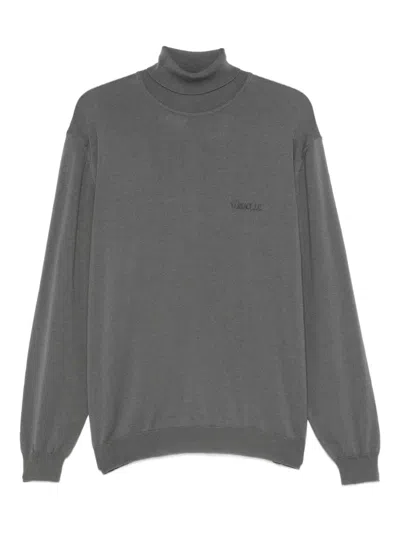 Pre-owned Versace 2000s Roll-neck Jumper In Gray