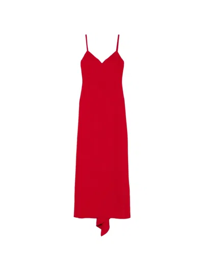 Pre-owned Versace 2000s Spaghetti-strap Evening Gown In Red