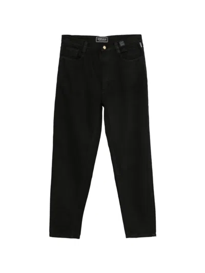Pre-owned Versace 2000s Straight-leg Jeans In Black