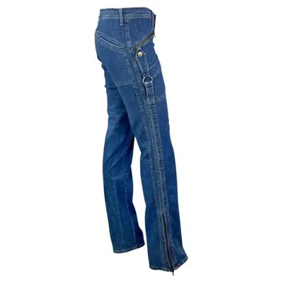 Pre-owned Versace 2000s  By Donatella Light Wash Harness-style Jeans 28/42 It In Purple