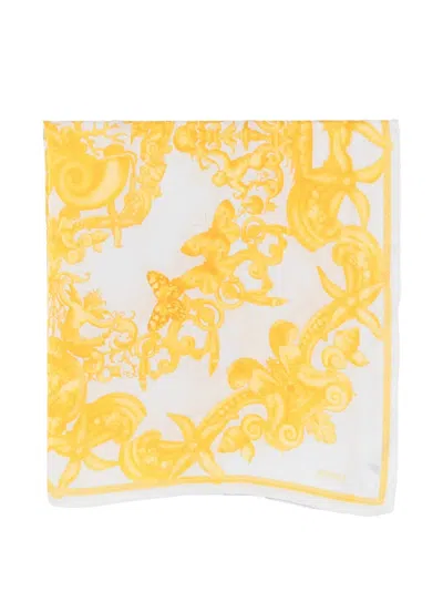 Pre-owned Versace 2005s Barocco-print Scarf In Blue