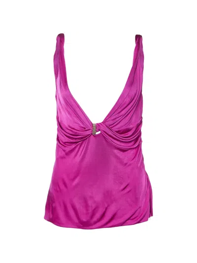 Pre-owned Versace 2008 Knot-detail Sleeveless Top In Pink