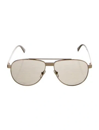 Pre-owned Versace 2010's Aviator Sunglasses In Gold