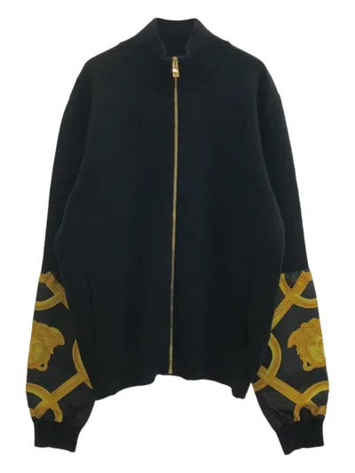 Pre-owned Versace 2010 Medusa Zip Jacket In Black