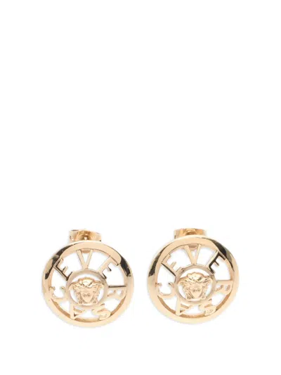Pre-owned Versace 2010s Medusa Earrings In Gold