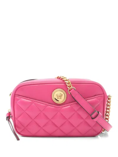 Pre-owned Versace 2010s Medusa Quilted Shoulder Bag In Pink