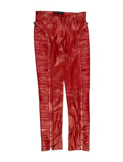 Pre-owned Versace 2013 Skinny Leg Pants In Red