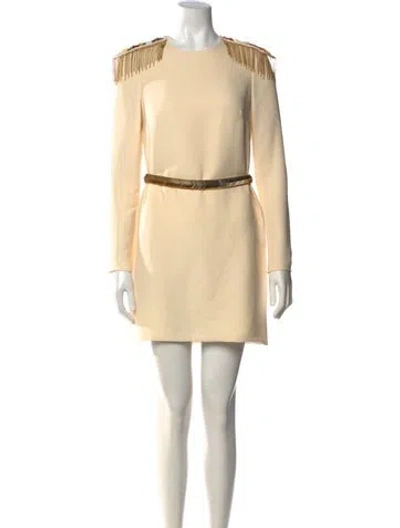 Pre-owned Versace 2014 Mini Dress In Neutrals