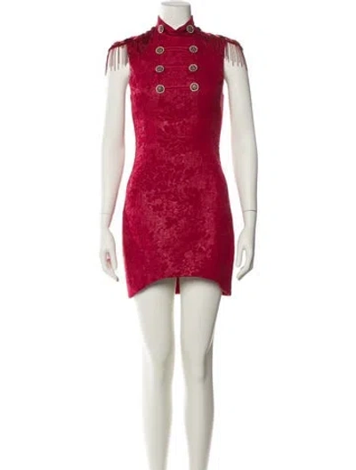 Pre-owned Versace 2014 Mini Dress In Red