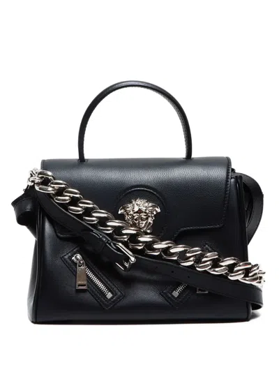 Pre-owned Versace 2015-2024 La Medusa Shoulder Bag In Black