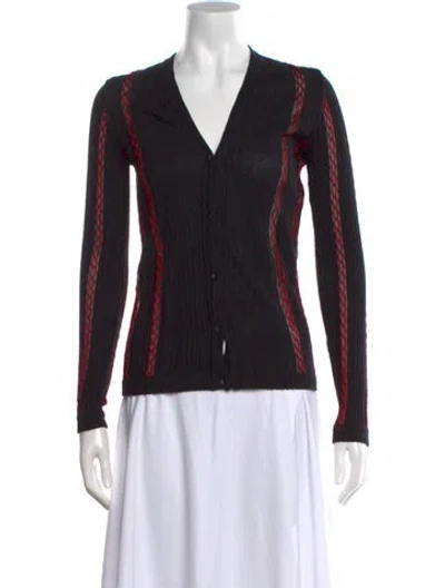 Pre-owned Versace 2016 Wool Sweater In Black/red